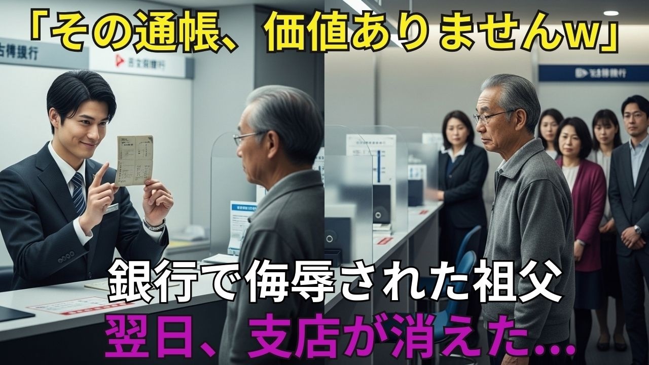 【スカッと】「その通帳、価値ありません」侮辱された祖父。翌日、支店消滅【シニア】