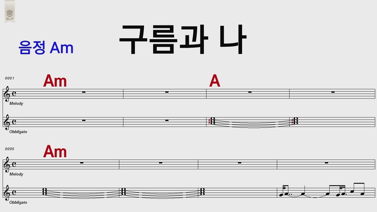 구름과나 블랙테트라 Am 7080 /통기타 카포 악보영상