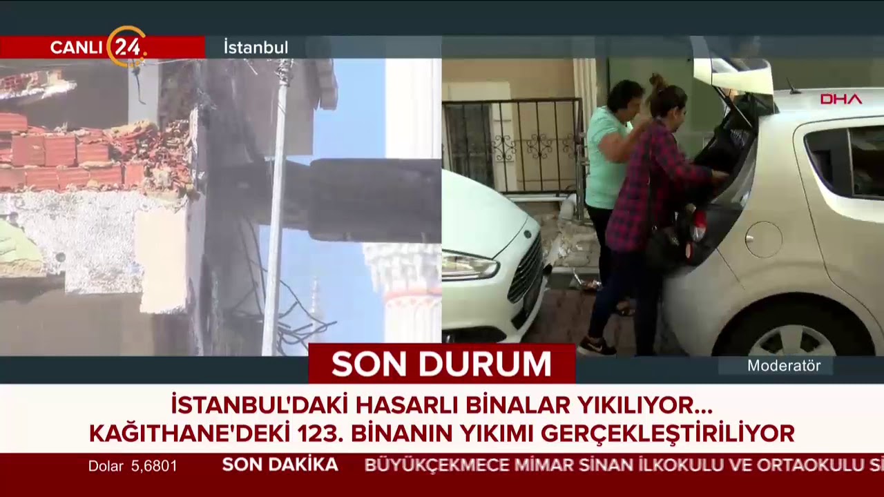 İstanbul'daki hasarlı binalar yıkılıyor