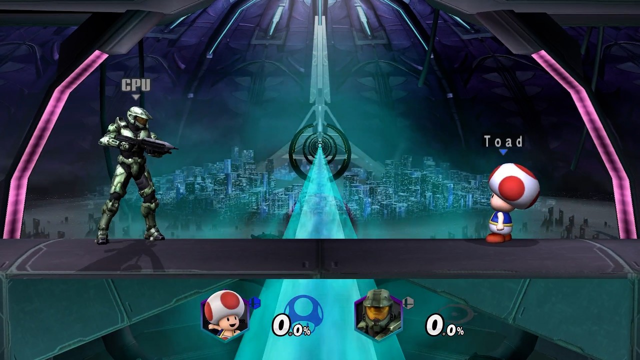 Super Smash REX - Toad vs Master Chief [Lvl 9 CPU, No Damage, No Turnip, No Grab, No Shield]