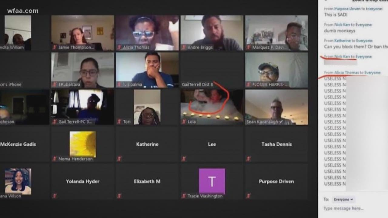 Dallas ISD trustee's Zoom community meeting interrupted with racist posts, explicit video