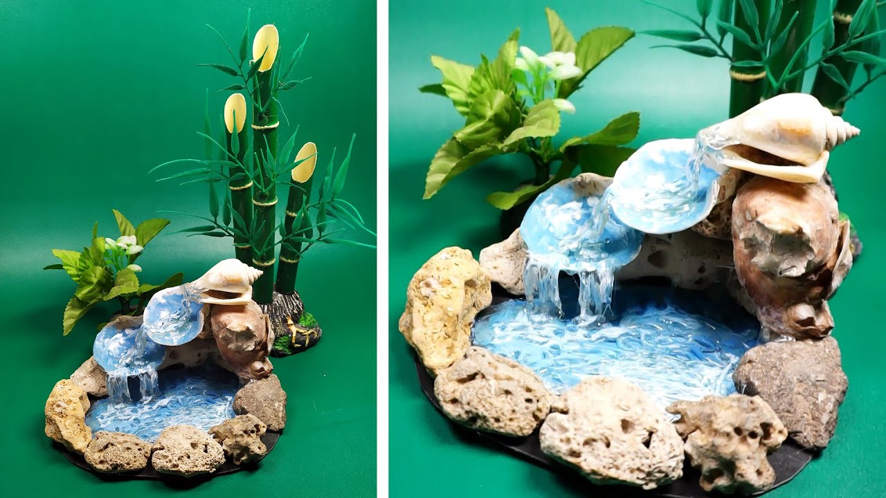 Hasil yang Cantik! Bikin Air Terjun Mini dari Kerang - Kerajinan Berbasis Media Campuran