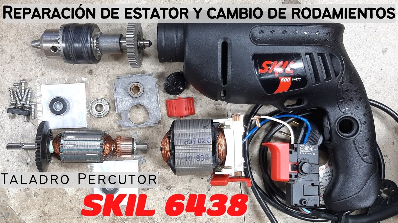 Reparación estator y cambio de rodamientos del inducido taladro Skil 6438
