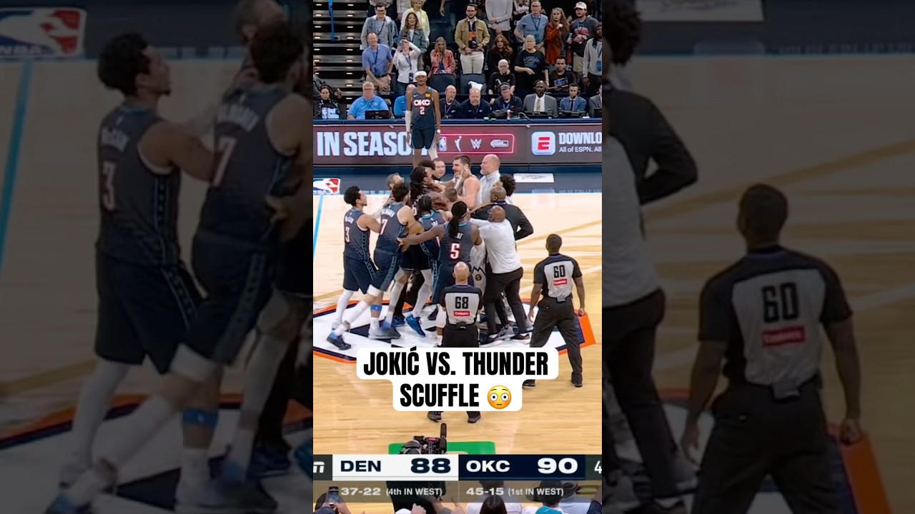 Jokić went at Lu Dort and J-Will after the foul 👀