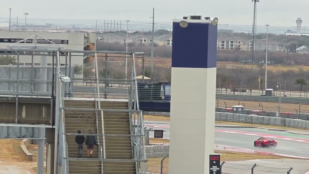 COTA Offboard 4K - Camaro in Turns 12-17 from Pedestrian Bridge - Saturday 2/14/2026 Chin Happy Hour