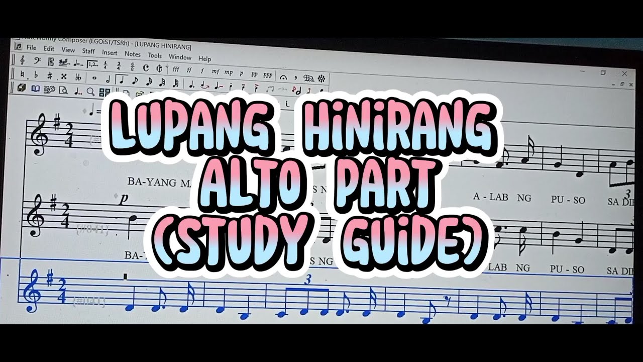 Lupang Hinirang alto part  with lyrics (guide)