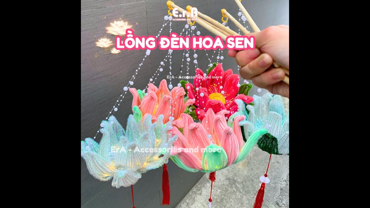 Lồng đèn trung thu hoa sen kẽm nhung size NHỎ dùng trang trí trung thu, quà tặng cho bé Erashop