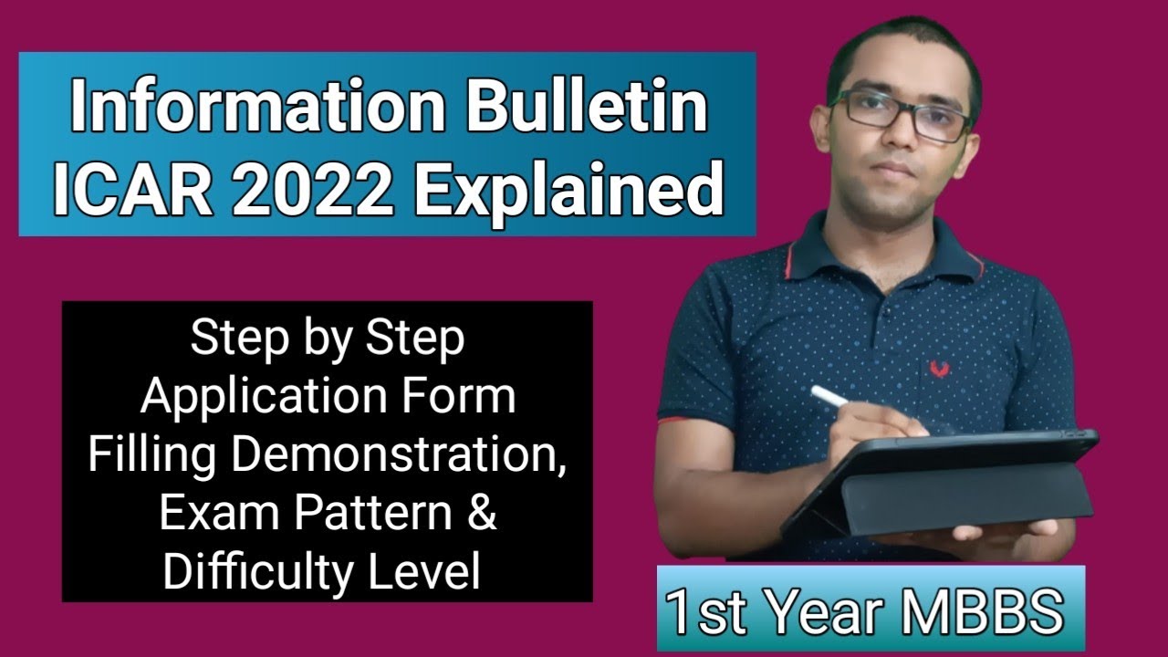 Information Bulletin ICAR 2022 explained| Step by Step application form filling demonstration| #icar
