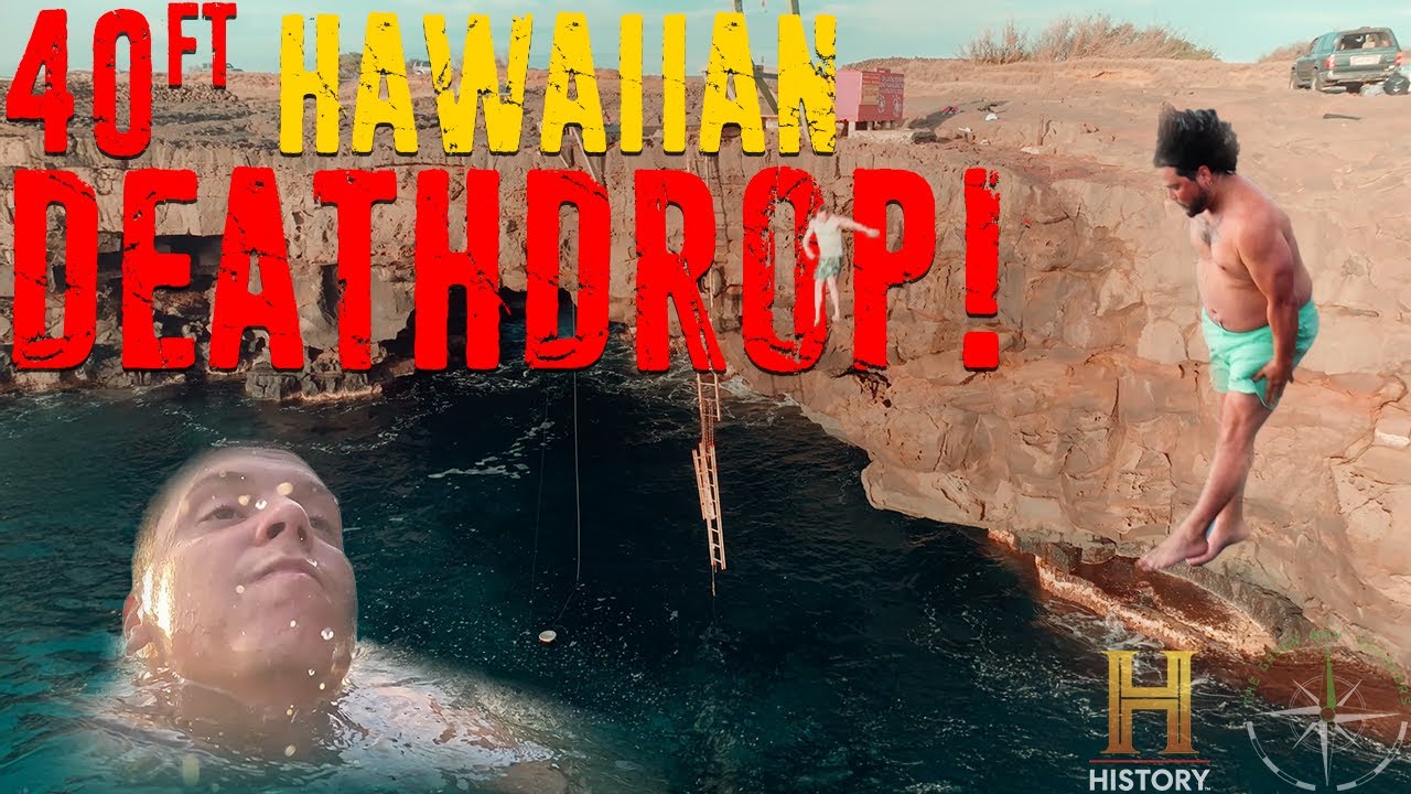 South point cliff jumping big island Hawaii - Kyle Green cliff jumps 40+ Feet - Green Way Clip