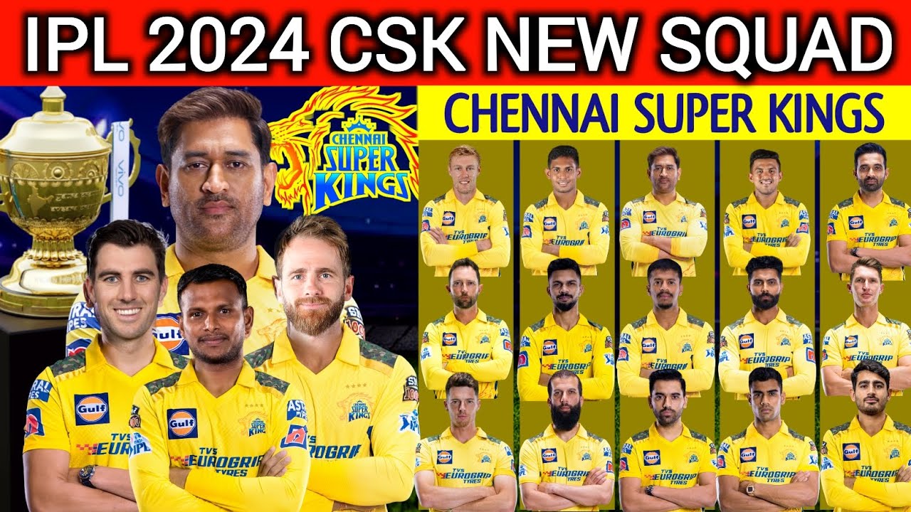 IPL 2024 | Chennai Super Kings Full Squad | CSK Full Squad 2024 | CSK Team New Players List 2024