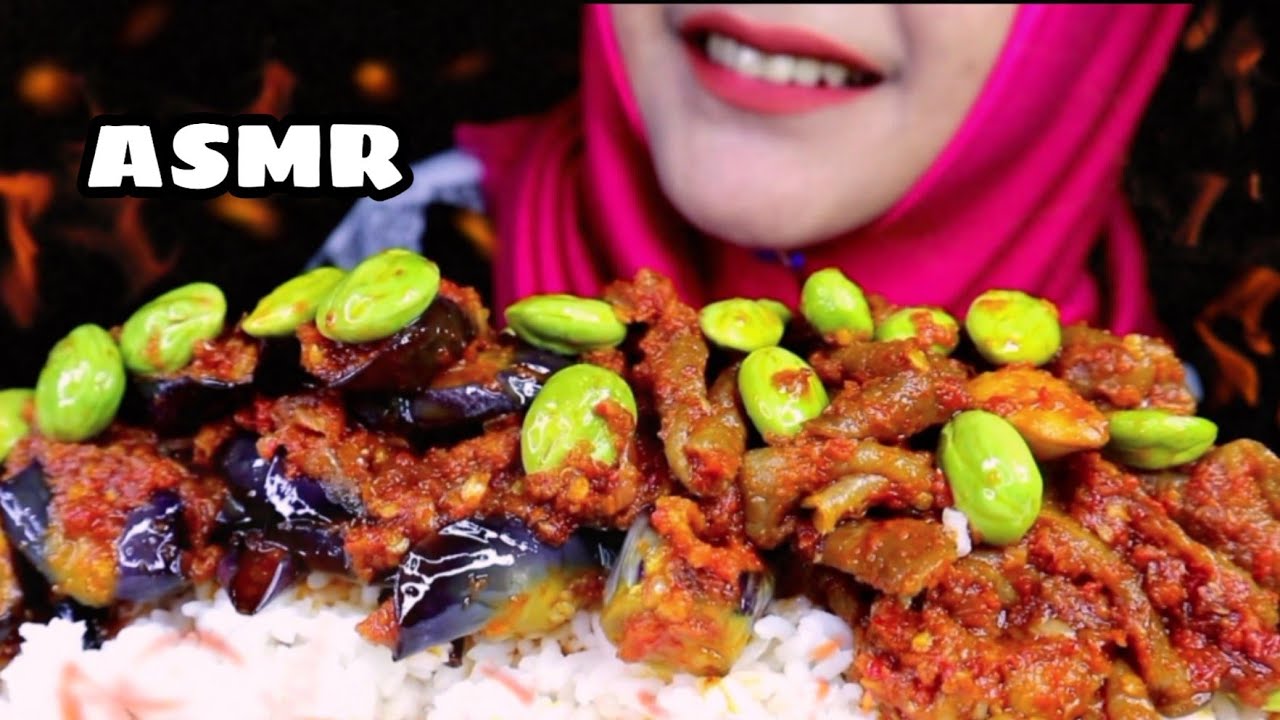 ASMR KULIT AYAM TERONG PETE BALADO || ASMR INDONESIA || EATING SOUND