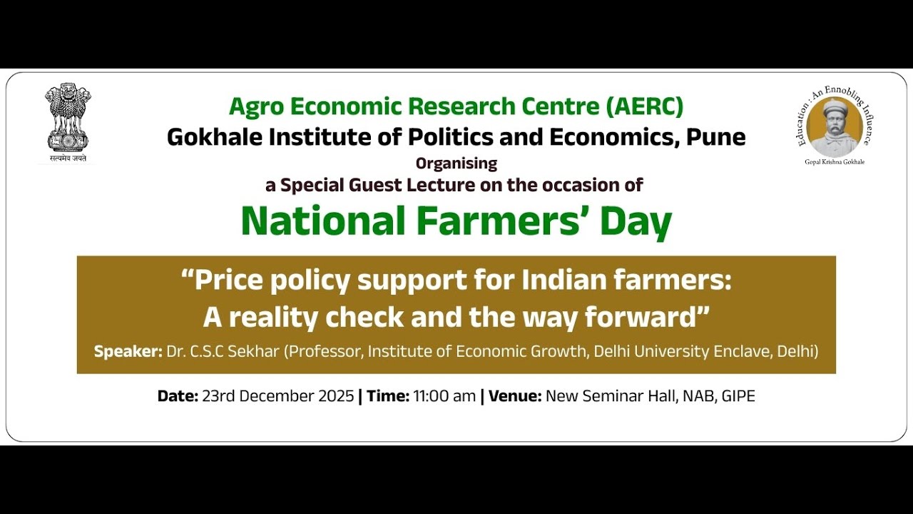 National Farmers’ Day Special Lecture | Dr. C. S. C. Sekhar