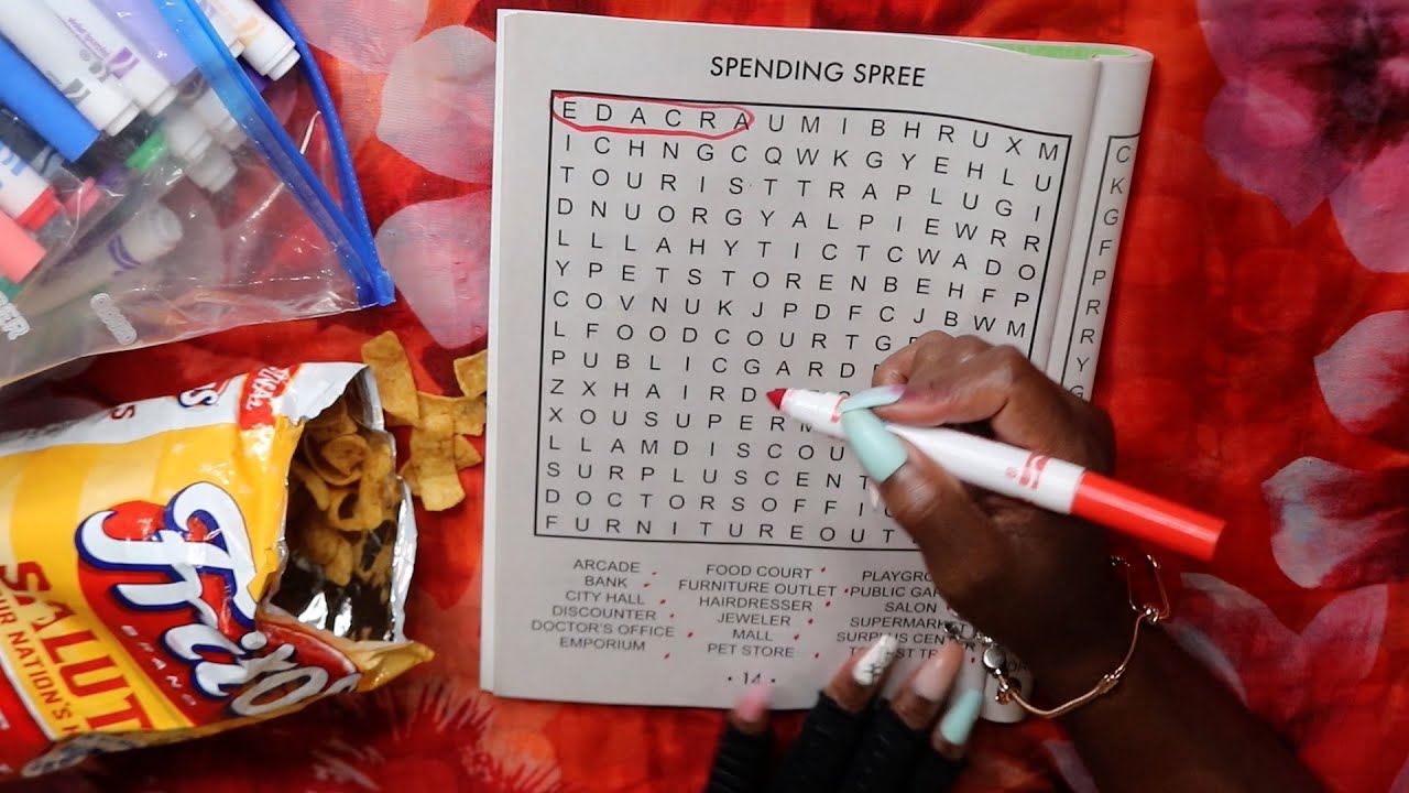 Spending Word Search ASMR Sounds