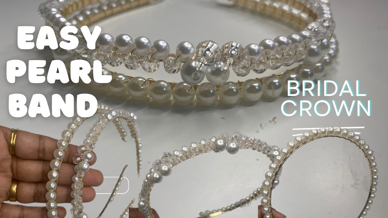 How to make easy Hairband at home | Pearl Headband | DIY hair Accessories |Bridal Crown | Malayalam 