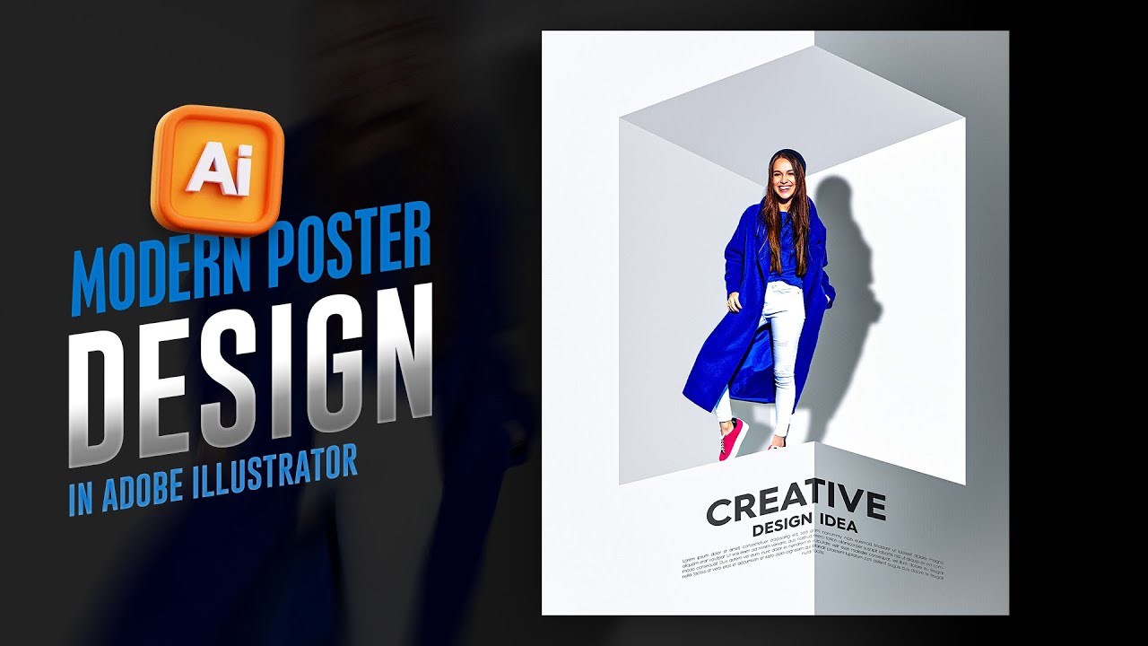 Modern Poster design in Adobe Illustrator | 3D Box Image Poster design | Illustrator 2025