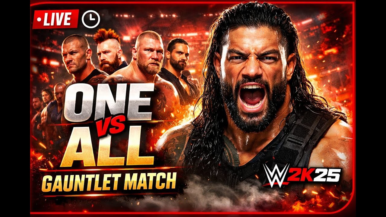 🔴ONE vs ALL | GAUNTLET MATCH LIVE | WWE 2K25 Live🔴
