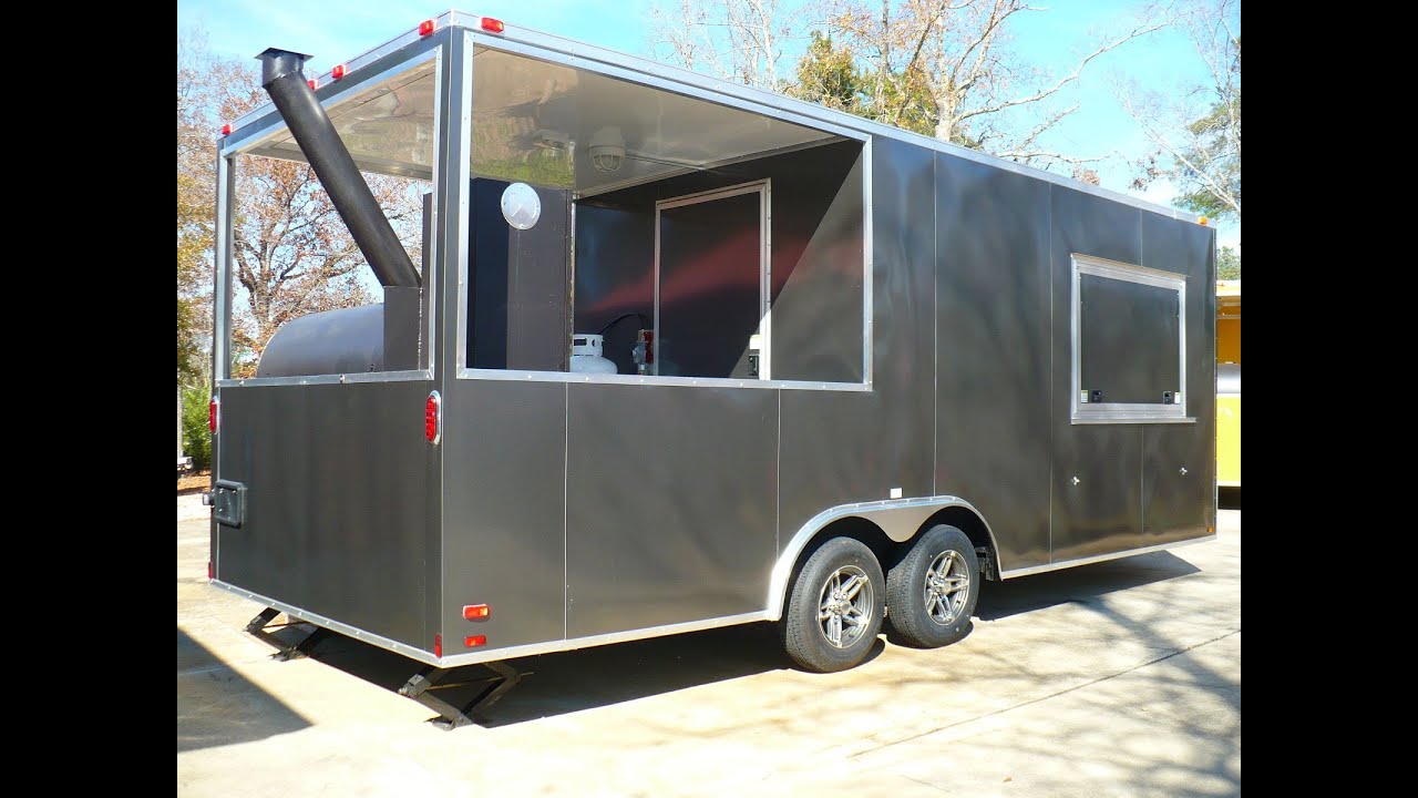 Charcoal Grey BBQ Porch Concession Trailer (SOLD)
