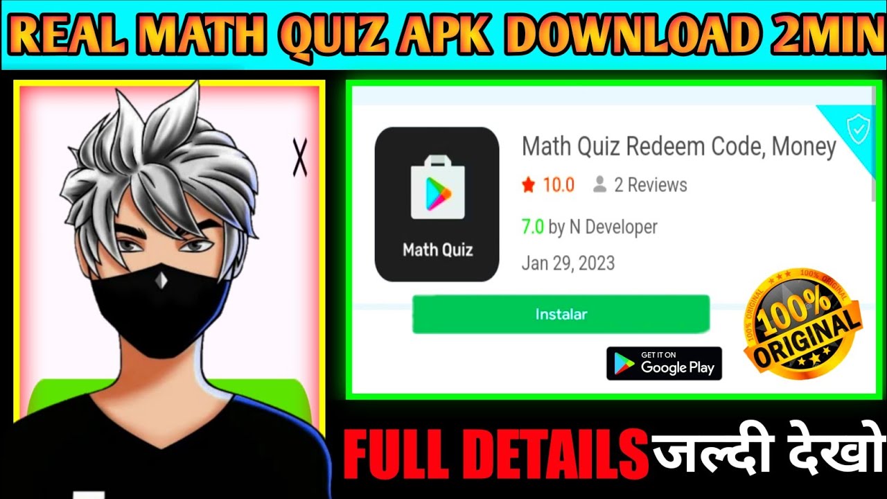 How To Download Real Math Quiz Applications || Download Math Quiz Application PlayStore || 100 Point