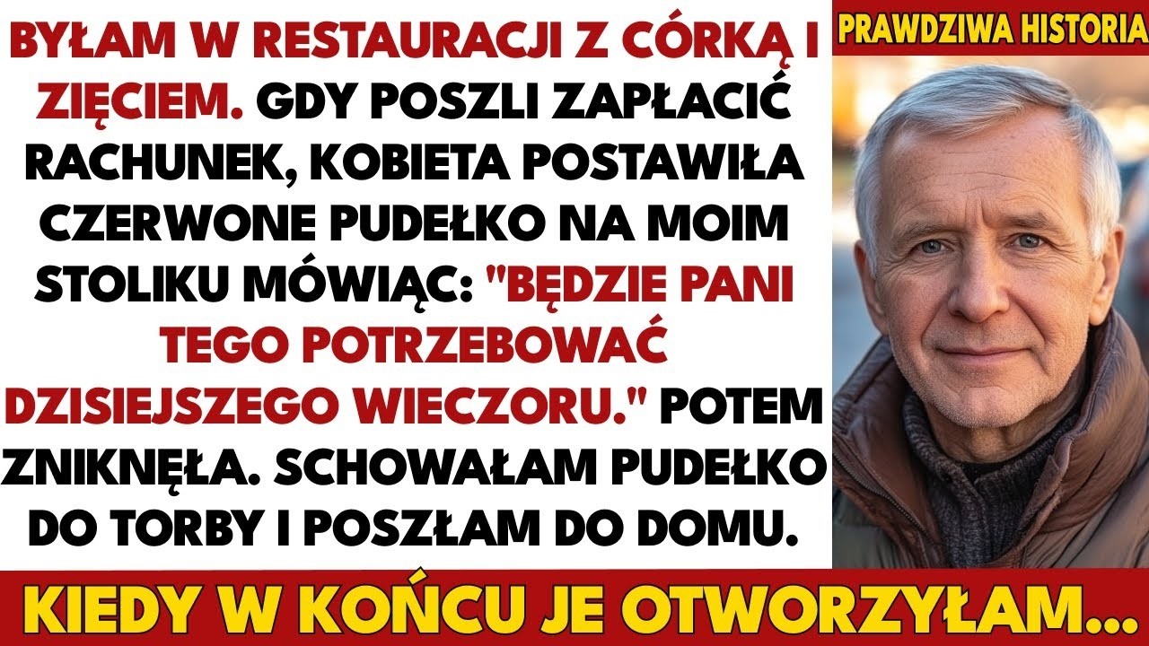 W restauracji kobieta zostawiła czerwone pudło   Przyda się dziś wieczorem   Po zmroku