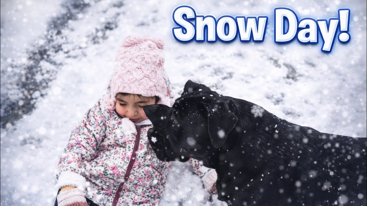 Defne ve Köpeğinin Eğlenceli Anları… Cane Corso & Little Girl Enjoying Winter Together ☃️🐶