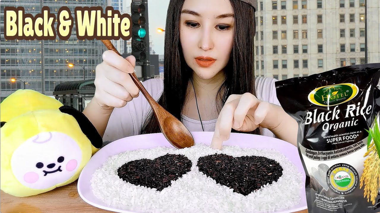 ASMR BERAS ORGANIK HITAM & PUTIH JASMINE (REQUEST) | RICE CRUNCH | CRUNCHY EATING SOUND