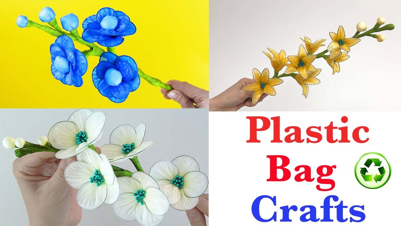 3 DIY Recycled Plastic Flowers | Easy Plastic Bag Crafts