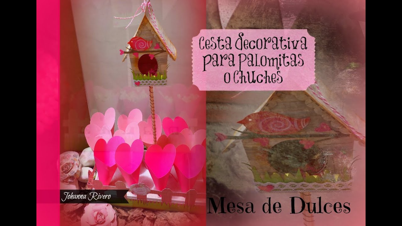Como Decorar Mesa de dulces Scrapbook, cestas decorativas  Paso a Paso