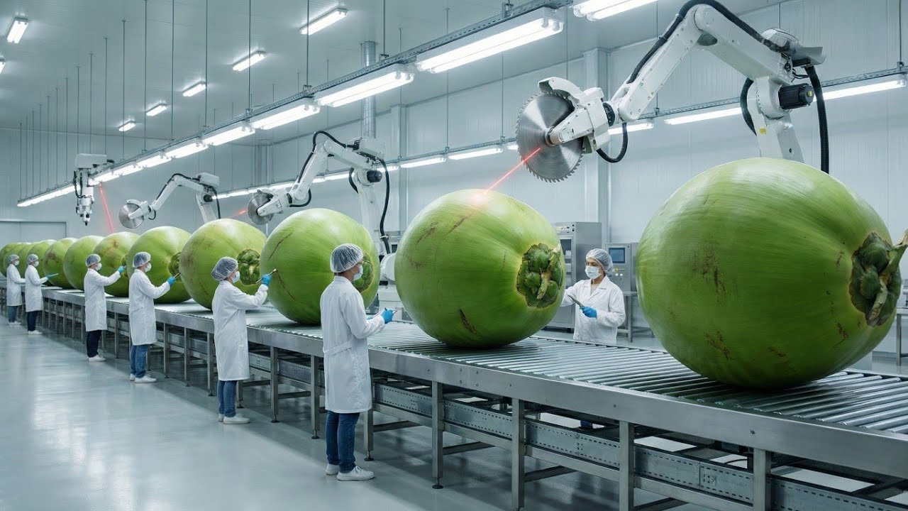 How Coconut Milk Is Made in Factory | Full Industrial Process