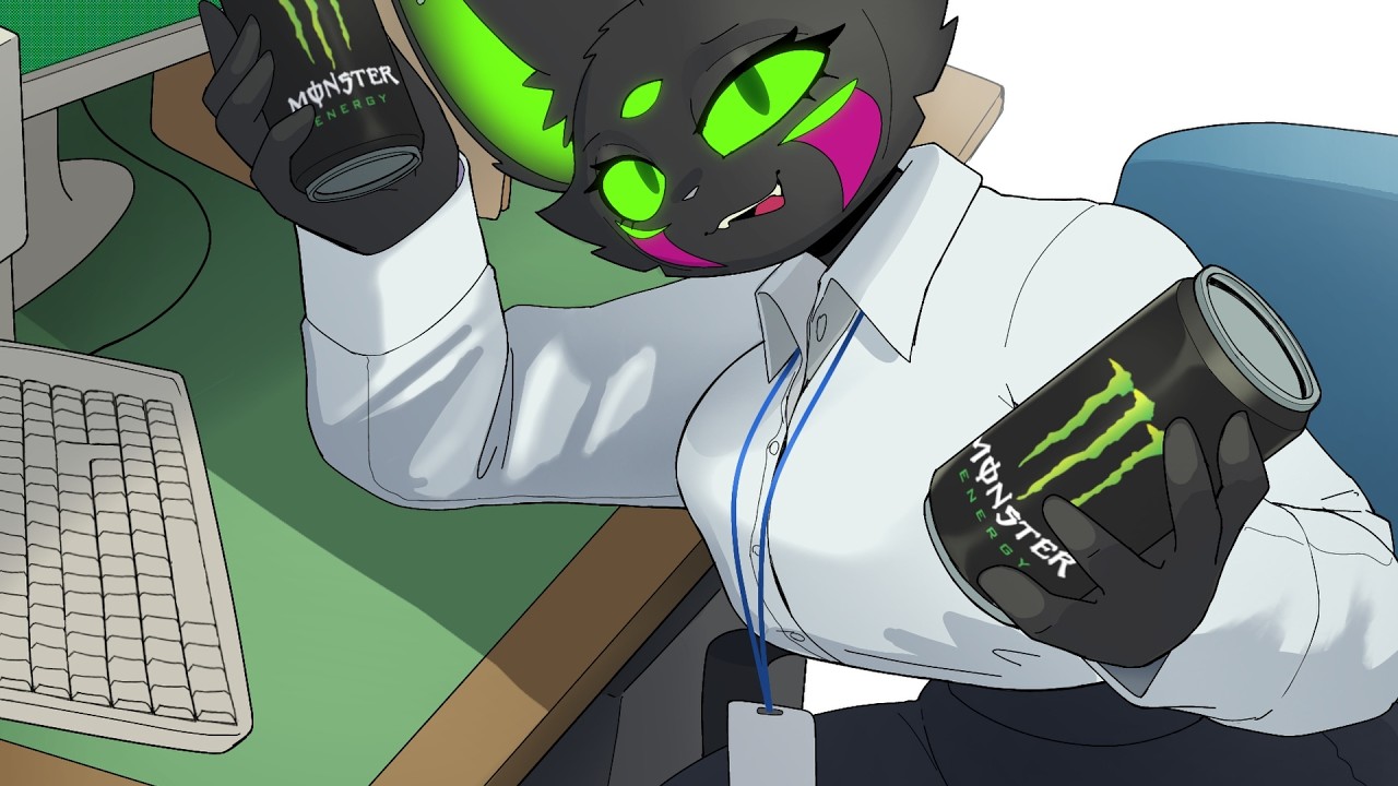 Monster Energy Girl Office Boost | ArzyParzy Comic Dub