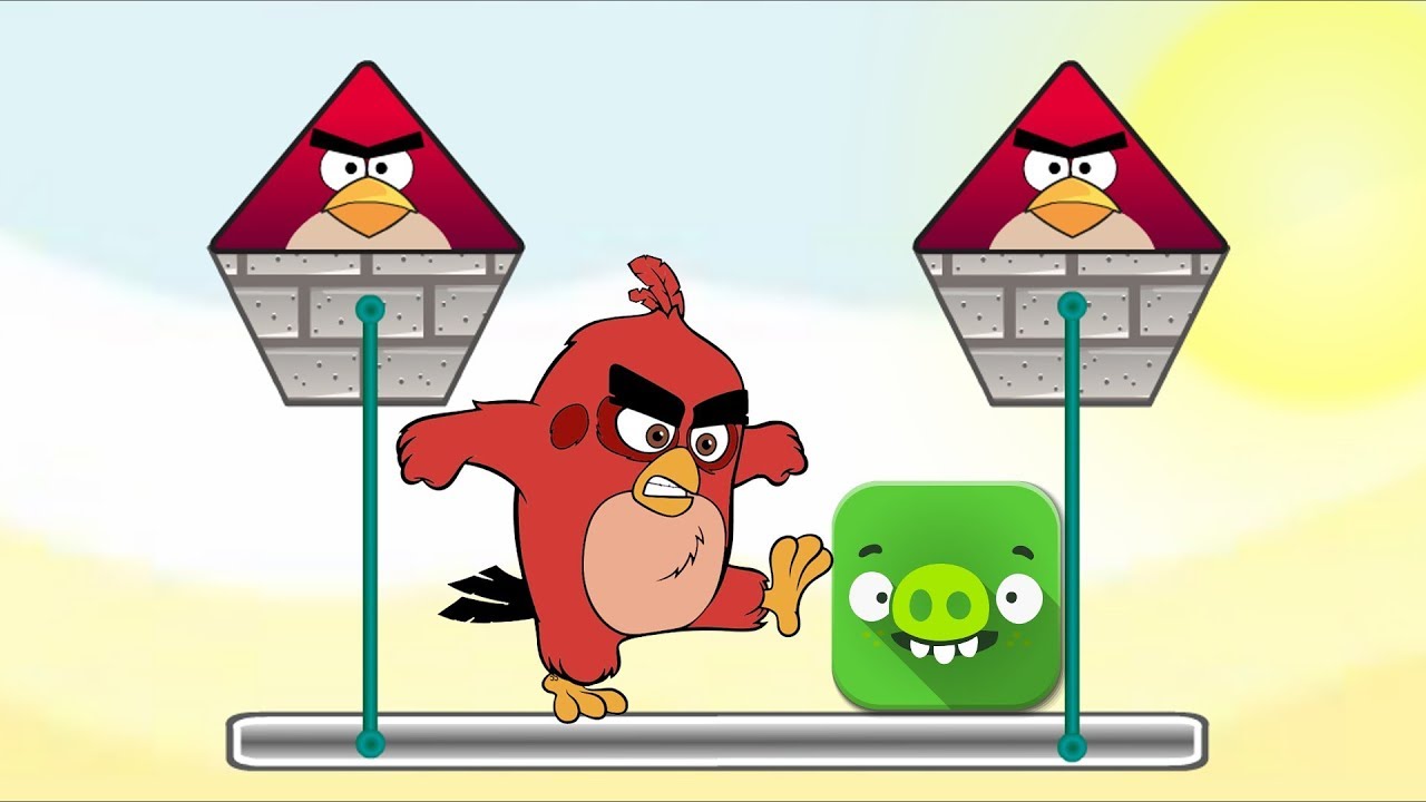 Angry Birds Pigs Out - TRIANGLE BIRD KICK OUT GREEN SQUARE PIGS