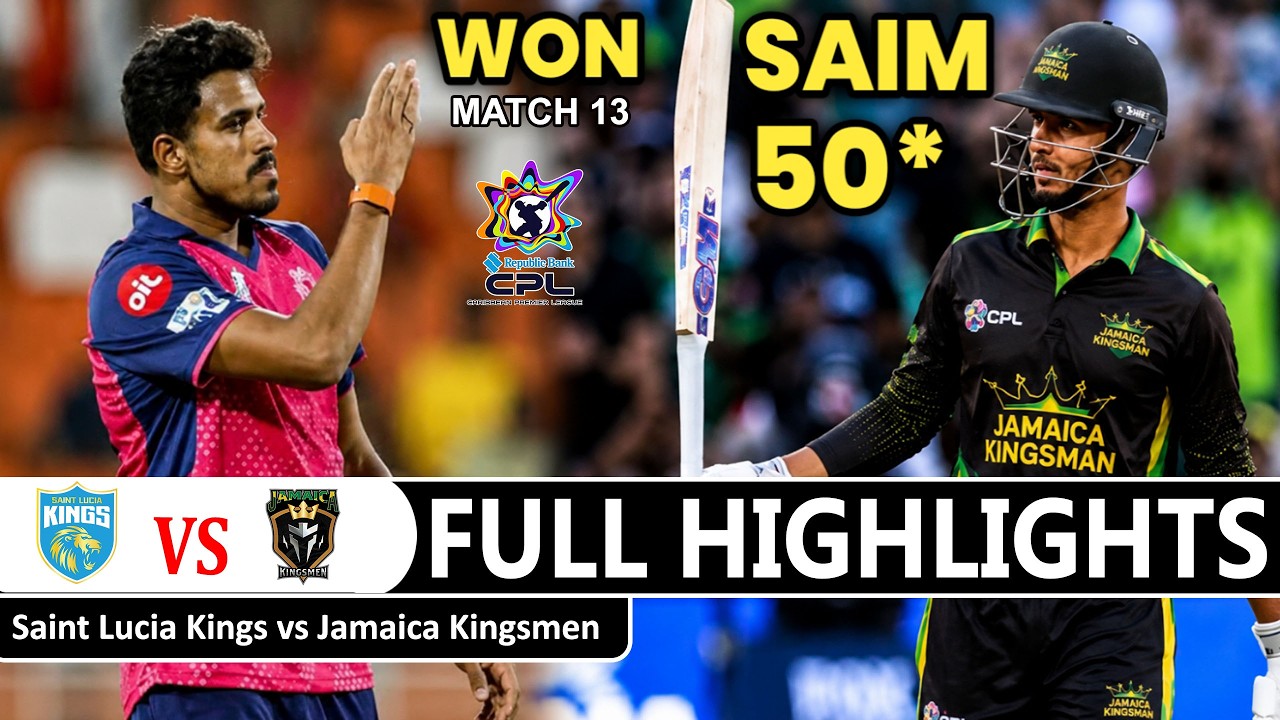 Saint Lucia Kings vs Jamaica Kingsmen 13th Match Full Highlights 2026 | JKM Vs SLk
