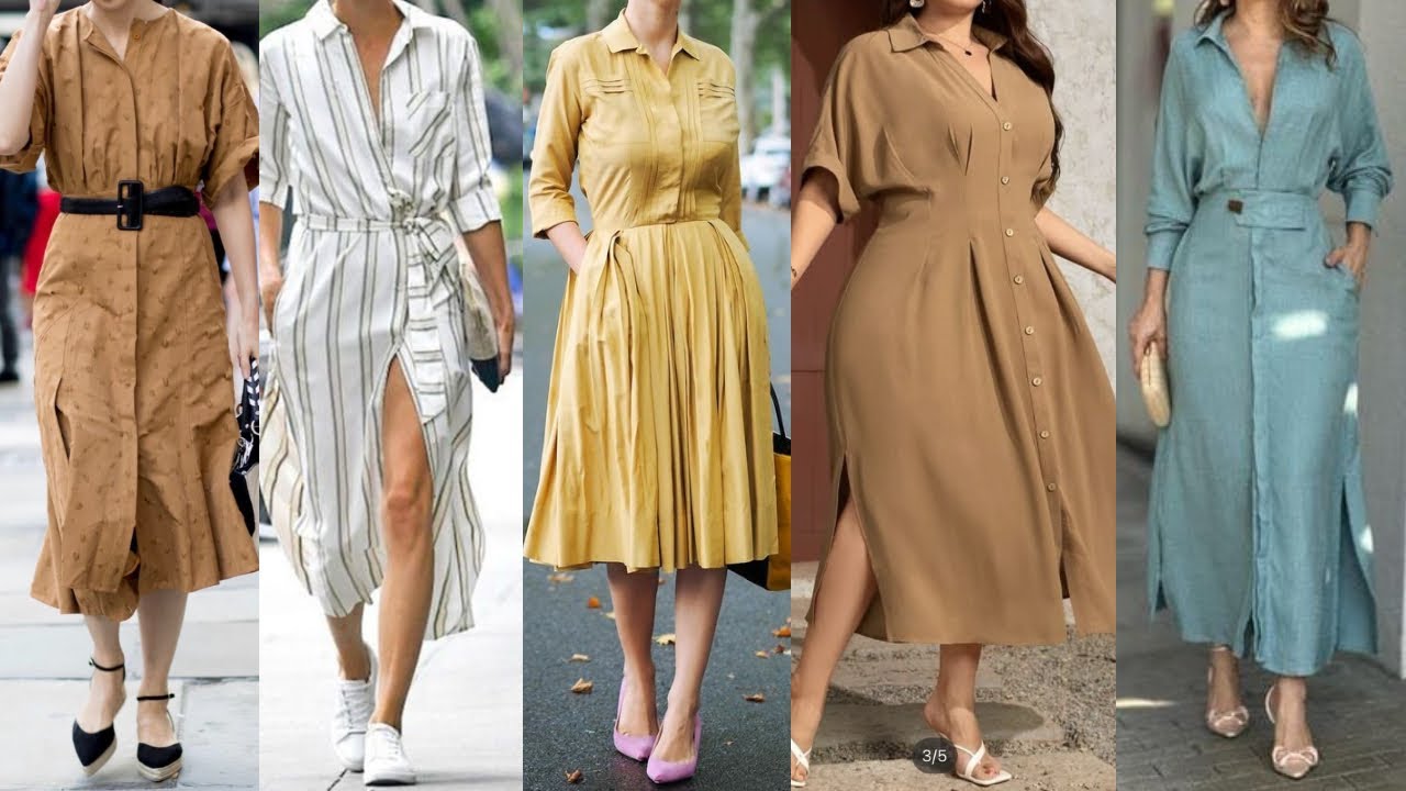 COMISEROS/ vestidos camiseros ELEGANTES SENCILLOS Y CASUALES/ MODA 2025