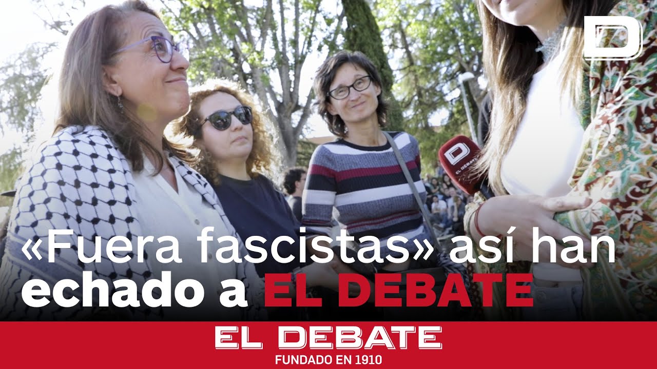 Profesores y estudiantes de una acampada propalestina en la Complutense expulsan a El Debate