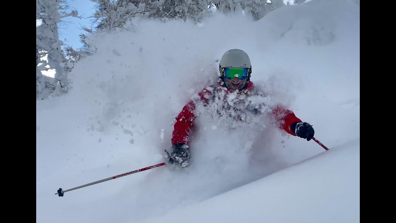 Deep powder skiing in Hokkaido, Japan