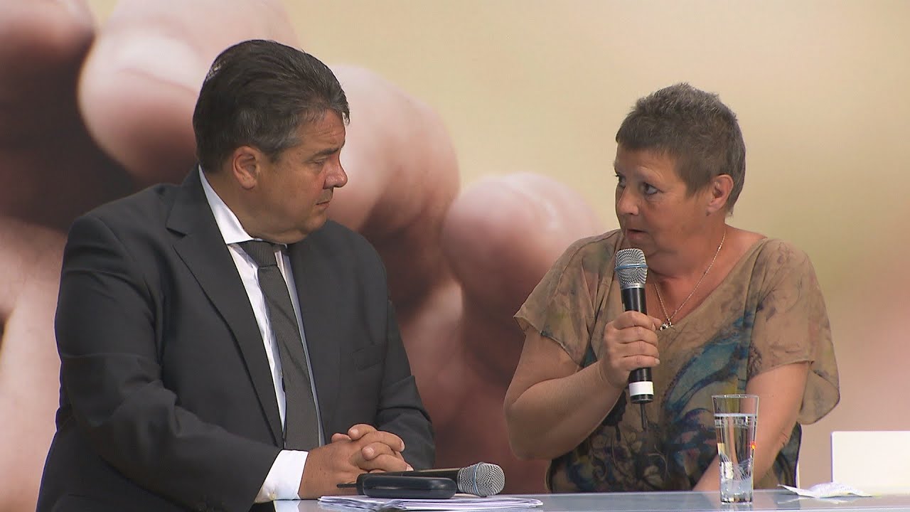 Putzfrau f&uuml;hlt Gabriel auf den Zahn: 