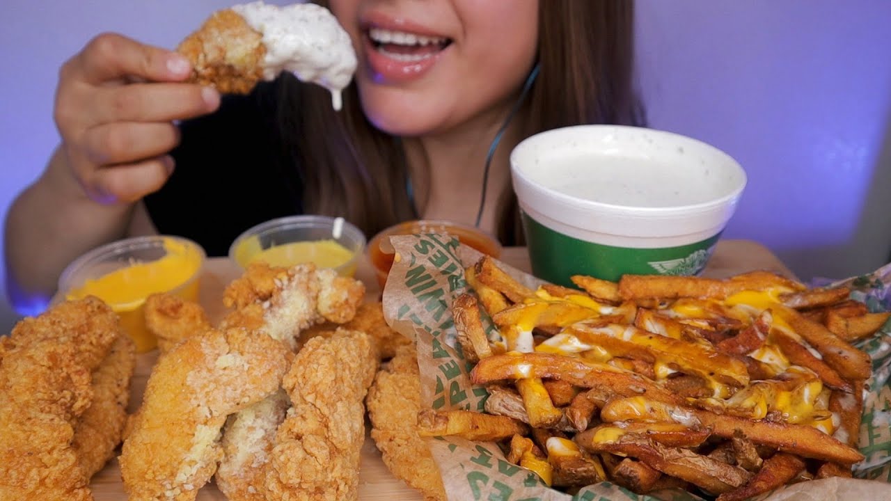 ASMR CRISPY WINGSTOP TENDERS + VOODOO FRIES MUKBANG *NO TALKING*