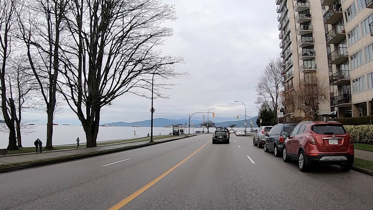 Driving in VANCOUVER Canada. Downtown & Stanley Park Tour.