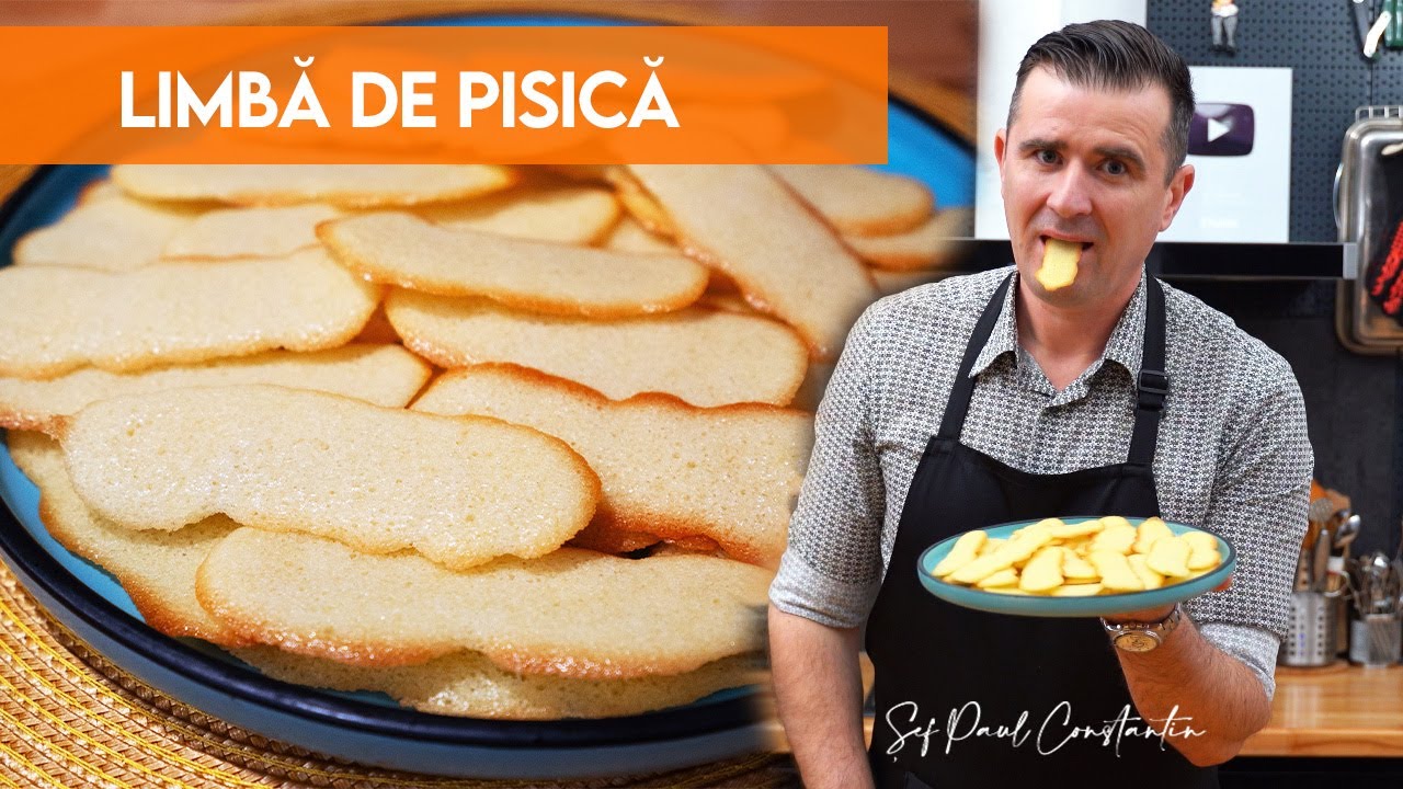 🍪 Nu mă satur niciodată de ele! Rețetă ușoară de fursecuri limba de pisică!😍🐱 Șef Paul Constantin