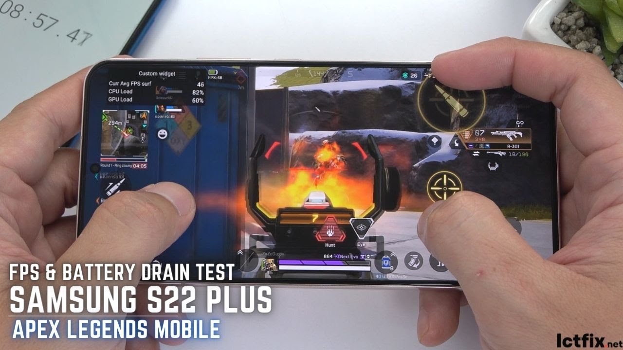 Samsung Galaxy S22 Plus Apex Legends Mobile Gaming test | Snapdragon 8 Gen 1, 120Hz Display