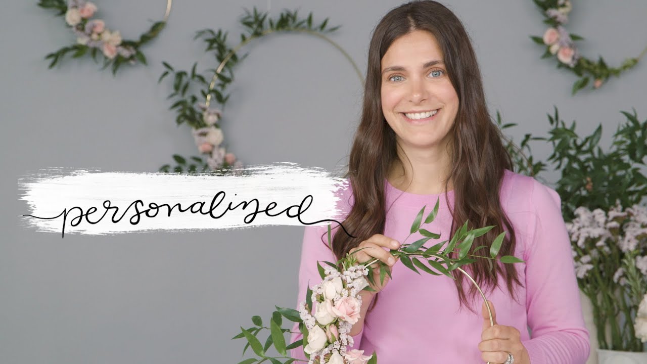 Upgrade A Basic Bouquet: DIY Floral and Greenery Hoops | Personalized | Martha Stewart Weddings