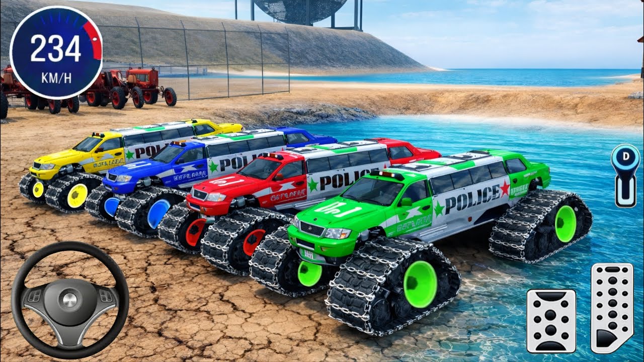 Juegos De Carros - Police Monster Truck Impossilbe Driver #36- US Car Stunts Racing Android Gameplay