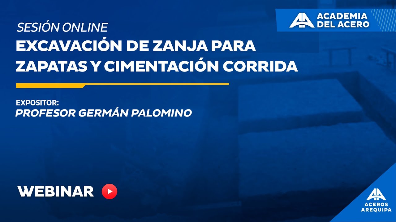 Sesión Online | Excavación de zanja para zapatas y cimentación corrida