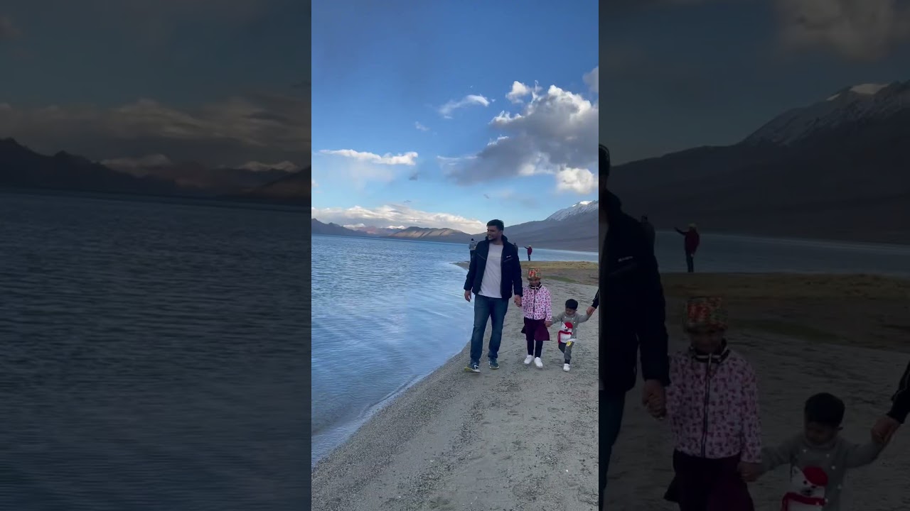 Pangong Lake Leh -Ladakh 2023 with kids 💝#lehladakh #pangonglake #youtubeshorts #roadtrip