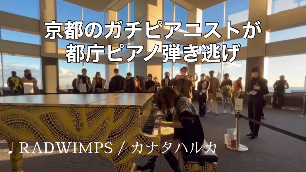 【都庁ピアノ】京都のガチピアニストが都庁ピアノ弾き逃げ「カナタハルカ」RADWIMPS🪐