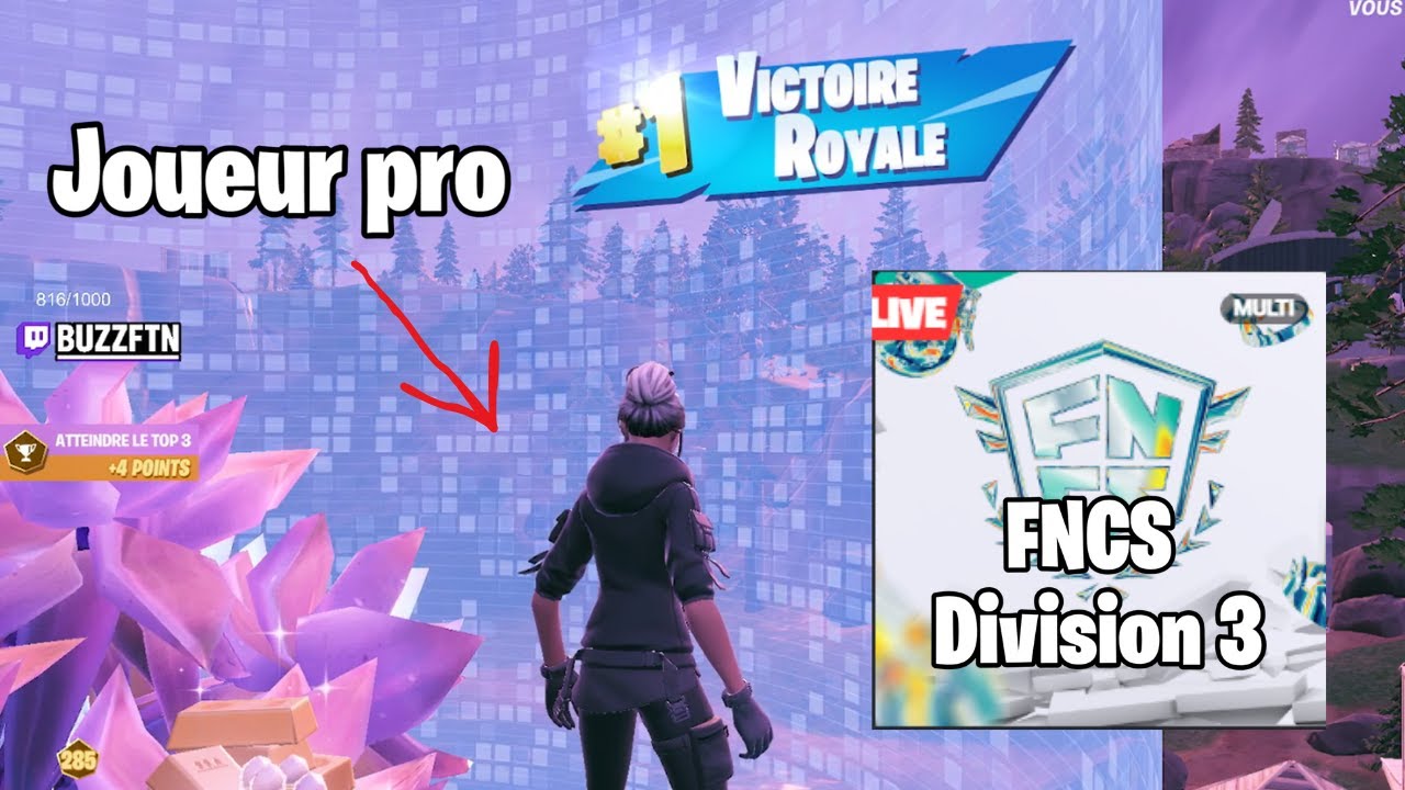 BUZZ SE FAIT CARRY EN FNCS DIVITION 3 PART UN JOUEURS PRO !!!! #fortnite