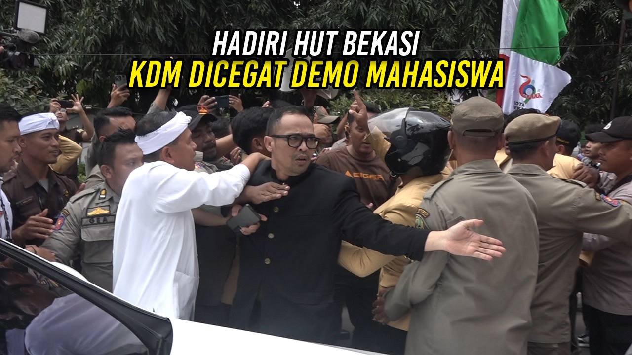HADIRI HUT BEKASI | KDM DICEGAT DEMO MAHASISWA
