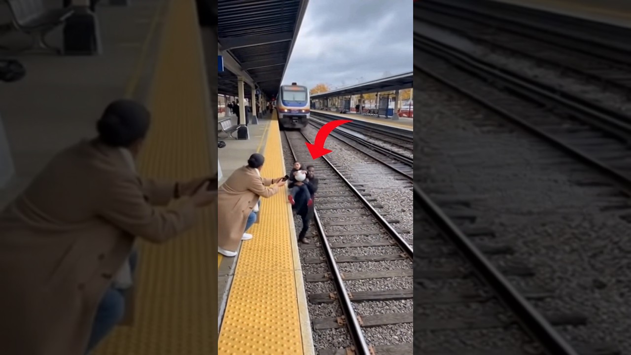 🚆 He Risked His Life for a Random Boy! | Real-Life Hero Moment 😱 #train #accidente #rescue #crash