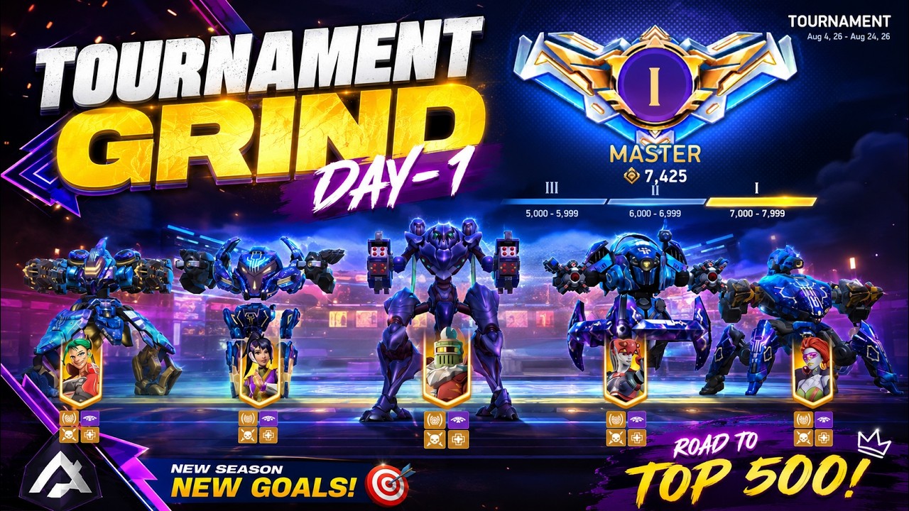 😱 MASTER 1 IS TOO EASY?! I WON EVERY TOURNAMENT BATTLE! 💀🔥 | DAY 1 | Mech Arena