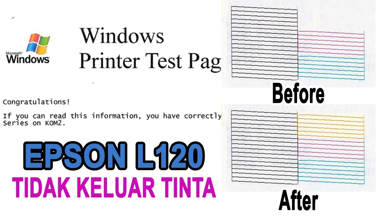 Cara memperbaiki printer epson L120 tinta warna tidak keluar