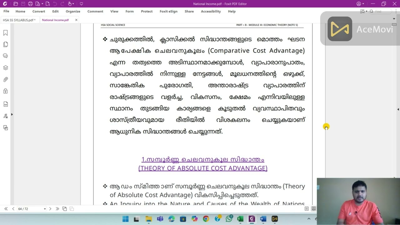 Theories of International Trade: Absolute cost Advantage – Comparative Cost Advantage | Module III